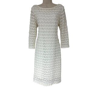 Creme Soft Knit‎ Lace Shift Dress Size 16 XL Wedding Special Occasion All-Season